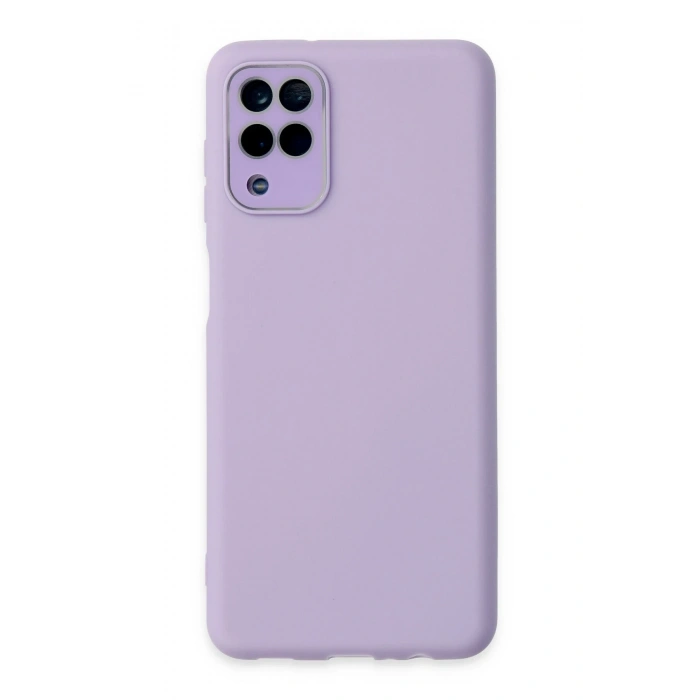 Mey İthalat®  Samsung Galaxy A22 Kılıf Lansman Glass Kapak - Lila