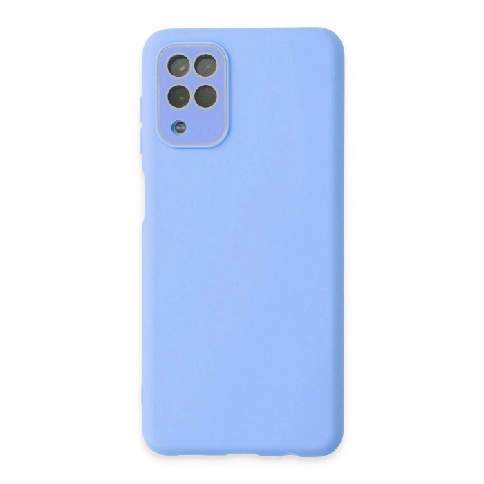 Mey İthalat®  Samsung Galaxy A22 Kılıf Lansman Glass Kapak - Mavi