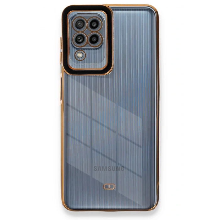 Mey İthalat®  Samsung Galaxy A22 Kılıf Liva Lens Silikon - Siyah
