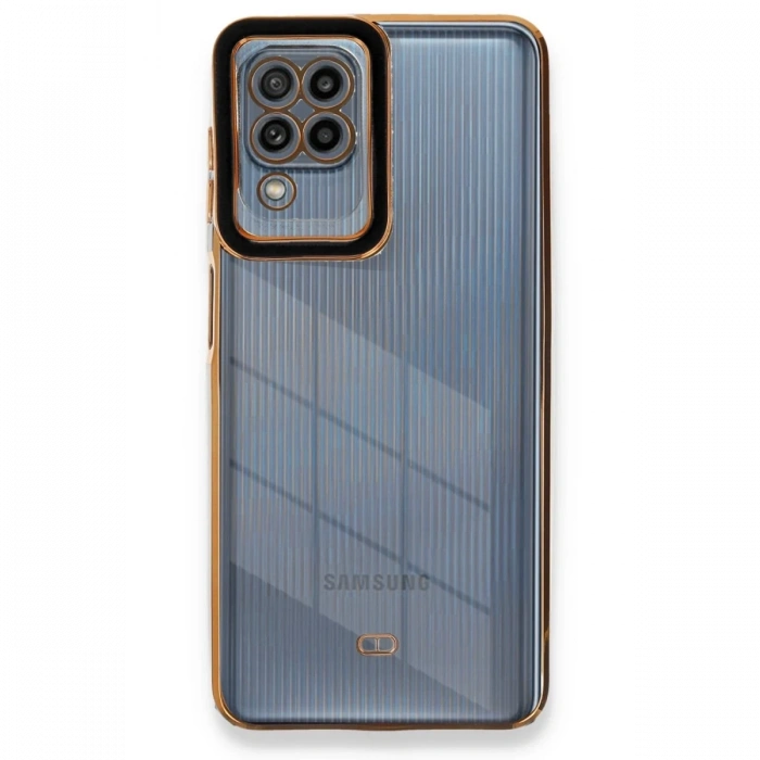 Mey İthalat®  Samsung Galaxy A22 Kılıf Liva Lens Silikon - Siyah
