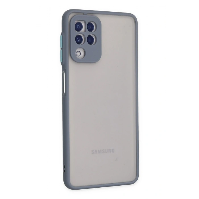 Mey İthalat®  Samsung Galaxy A22 Kılıf Montreal Silikon Kapak - Gri
