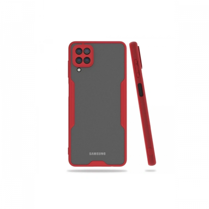 Mey İthalat®  Samsung Galaxy A22 Kılıf Platin Silikon - Kırmızı