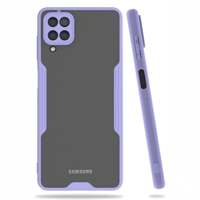 Mey İthalat®  Samsung Galaxy A22 Kılıf Platin Silikon - Lila