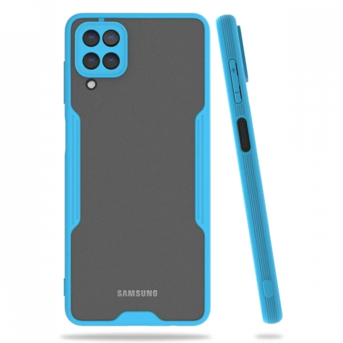 Mey İthalat®  Samsung Galaxy A22 Kılıf Platin Silikon - Mavi