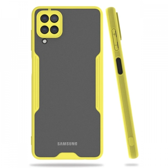 Mey İthalat®  Samsung Galaxy A22 Kılıf Platin Silikon - Sarı