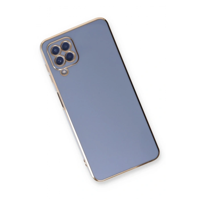 Mey İthalat®  Samsung Galaxy A22 Kılıf Volet Silikon - Mavi