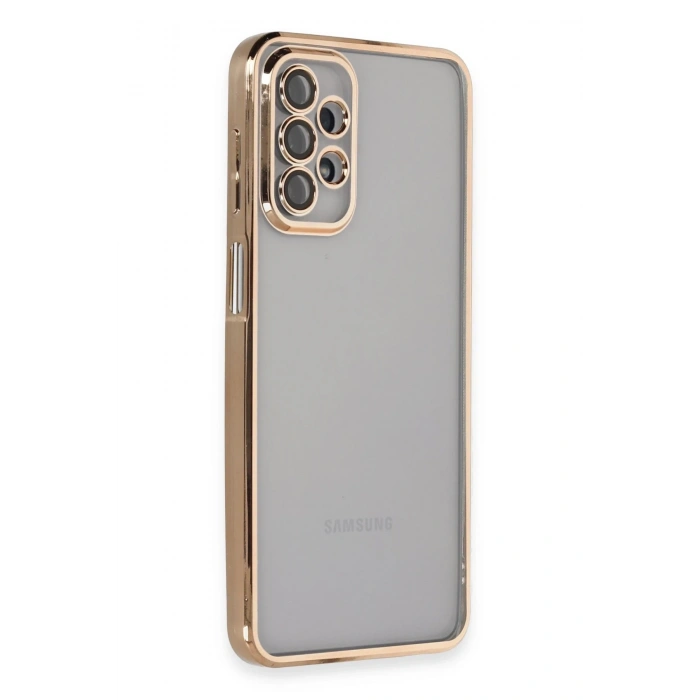 Mey İthalat®  Samsung Galaxy A23 4G Kılıf  Lensli Silikon - Gold
