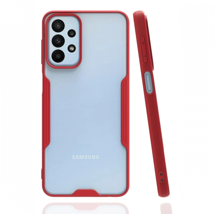 Mey İthalat®  Samsung Galaxy A23 4G Kılıf Platin Silikon - Kırmızı