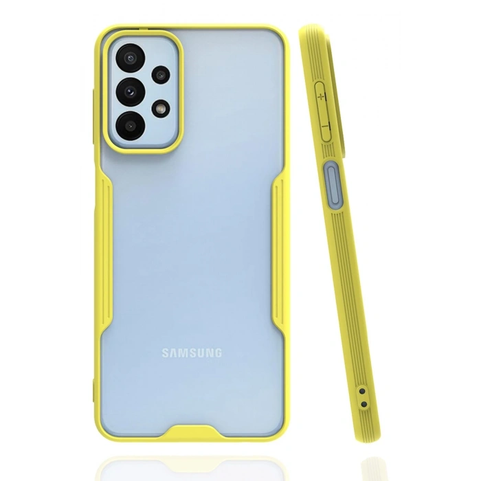 Mey İthalat®  Samsung Galaxy A23 4G Kılıf Platin Silikon - Sarı