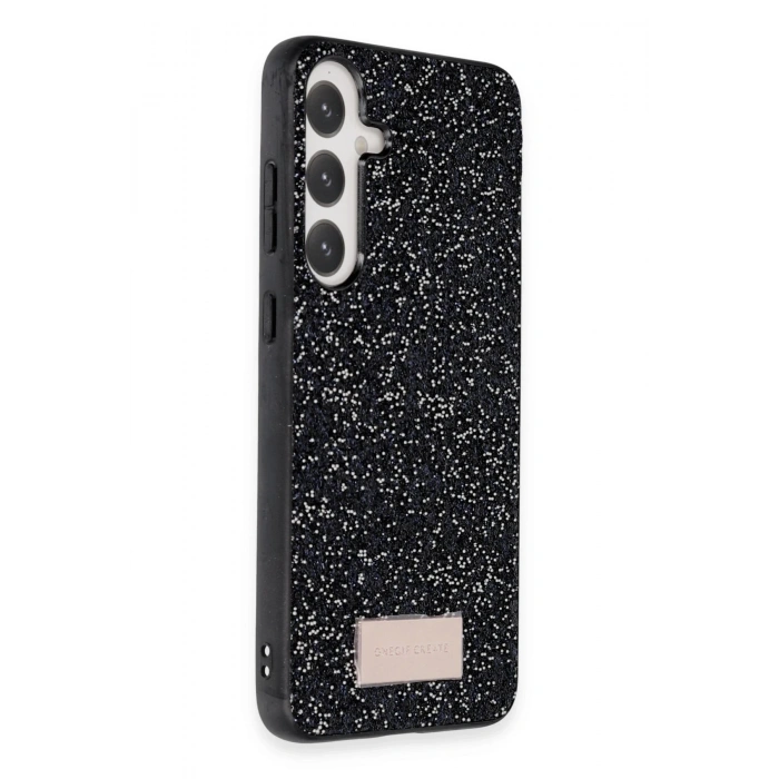 Mey İthalat®  Samsung Galaxy A25 5G Bright Simli Kapak - Siyah