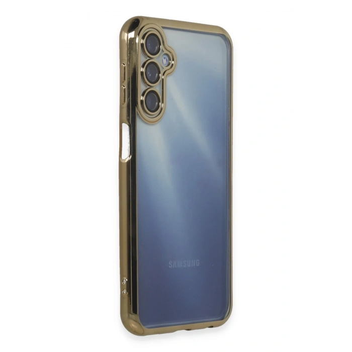Mey İthalat®  Samsung Galaxy A25 5G Kılıf  Lensli Silikon - Gold