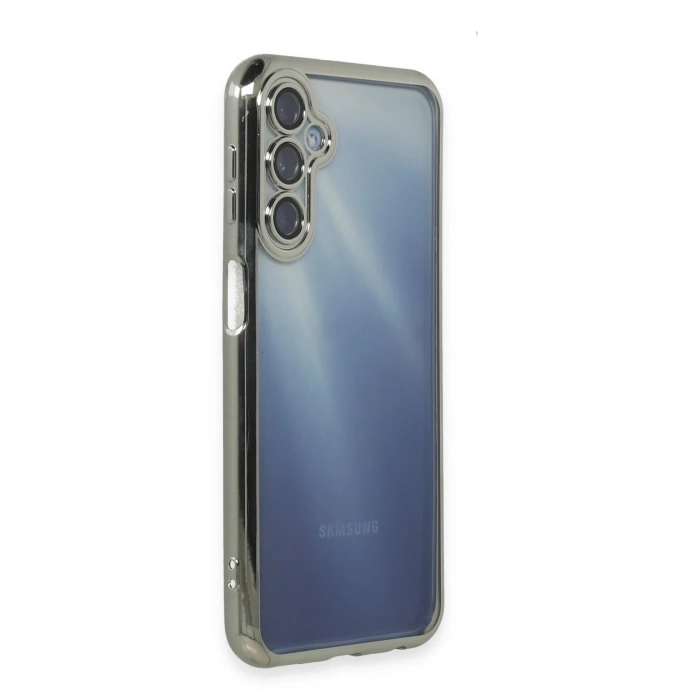 Mey İthalat®  Samsung Galaxy A25 5G Kılıf  Lensli Silikon - Gümüş