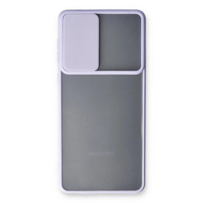 Mey İthalat®  Samsung Galaxy A33 5G Kılıf Palm Buzlu Kamera Sürgülü Silikon - Lila