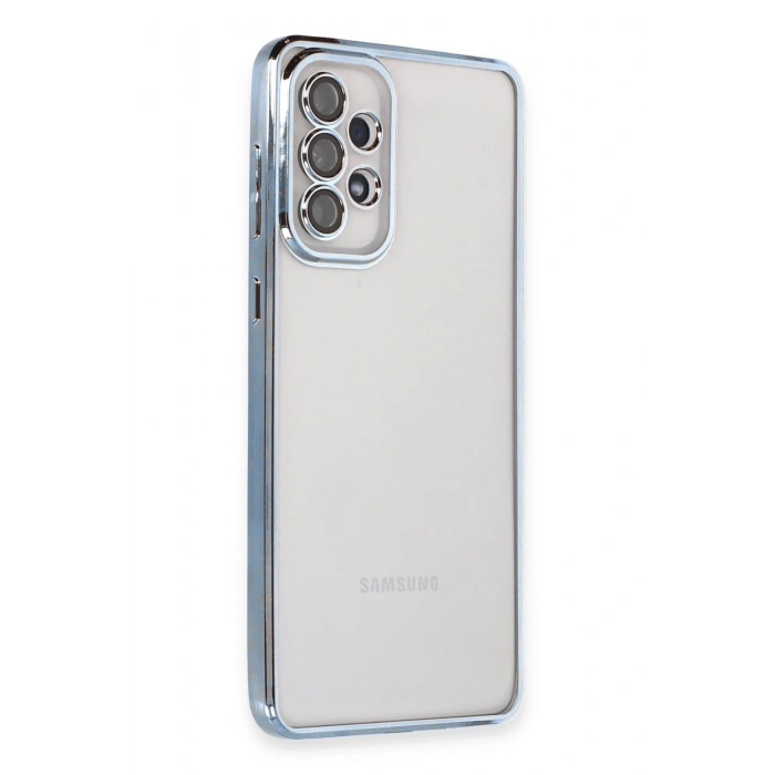 Mey İthalat®  Samsung Galaxy A53 5G Kılıf  Lensli Silikon - Açık Mavi