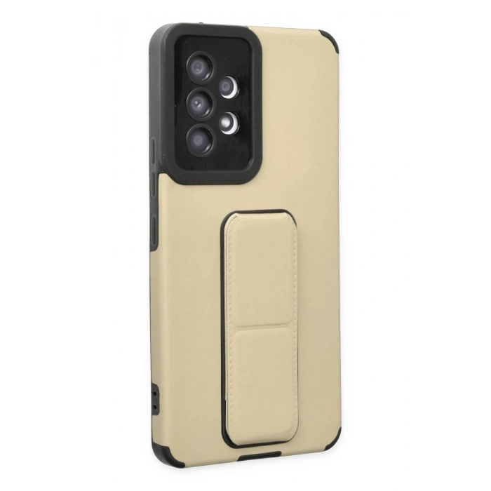 Mey İthalat®  Samsung Galaxy A53 5G Kılıf Mega Standlı Silikon - Gold