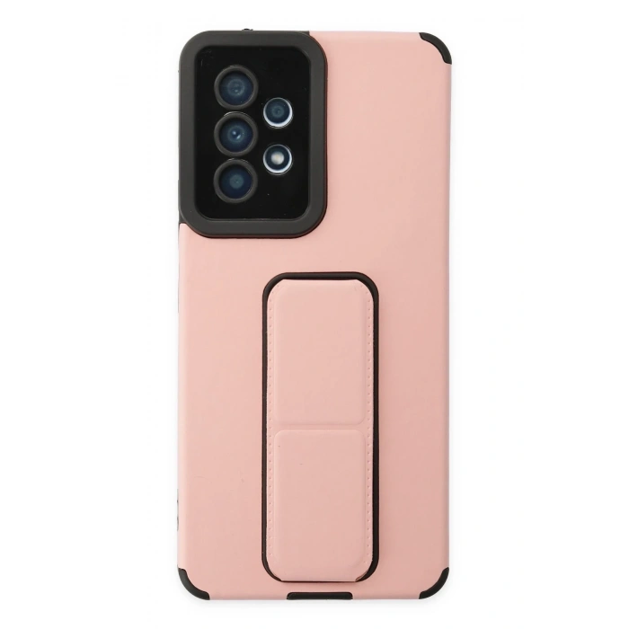 Mey İthalat®  Samsung Galaxy A53 5G Kılıf Mega Standlı Silikon - Pudra