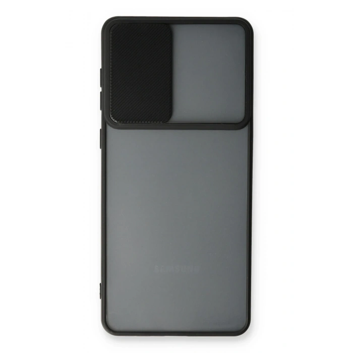 Mey İthalat®  Samsung Galaxy A53 5G Kılıf Palm Buzlu Kamera Sürgülü Silikon - Siyah