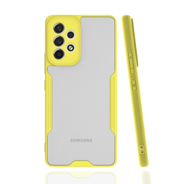Mey İthalat®  Samsung Galaxy A53 5G Kılıf Platin Silikon - Sarı