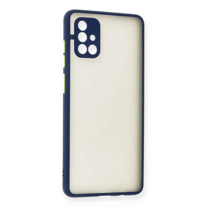 Mey İthalat®  Samsung Galaxy A71 Kılıf Montreal Silikon Kapak - Lacivert