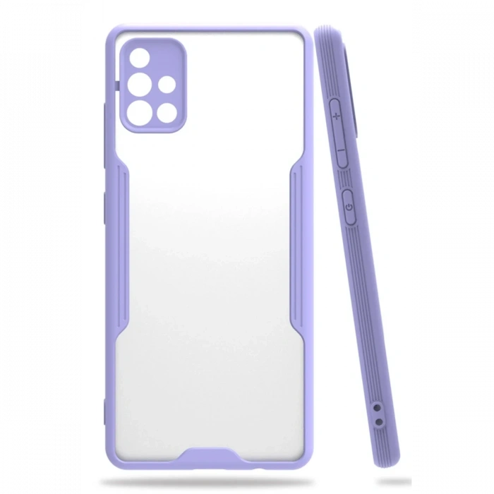 Mey İthalat®  Samsung Galaxy A71 Kılıf Platin Silikon - Lila