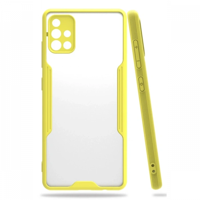 Mey İthalat®  Samsung Galaxy A71 Kılıf Platin Silikon - Sarı