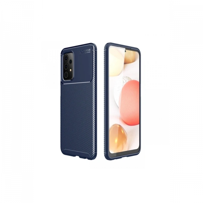 Mey İthalat®  Samsung Galaxy A72 Kılıf Auto Focus Karbon Kapak - Lacivert