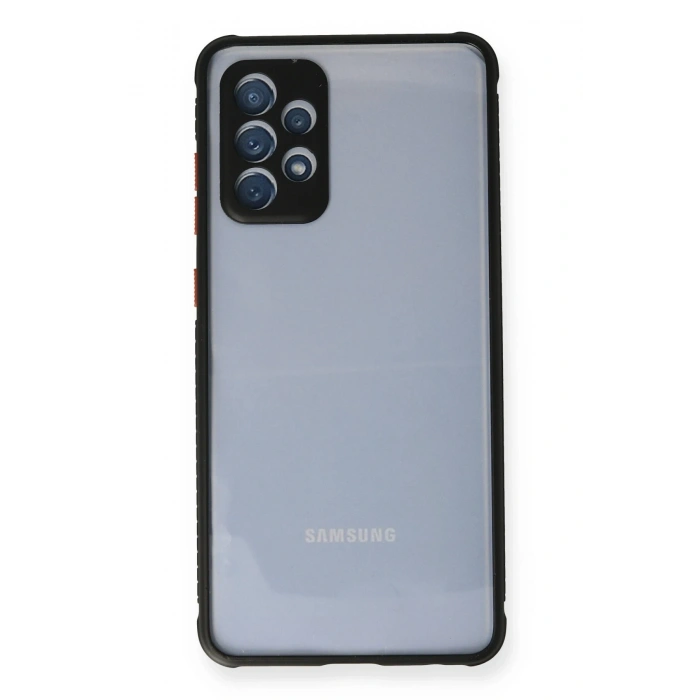 Mey İthalat®  Samsung Galaxy A72 Kılıf Miami Şeffaf Silikon - Siyah