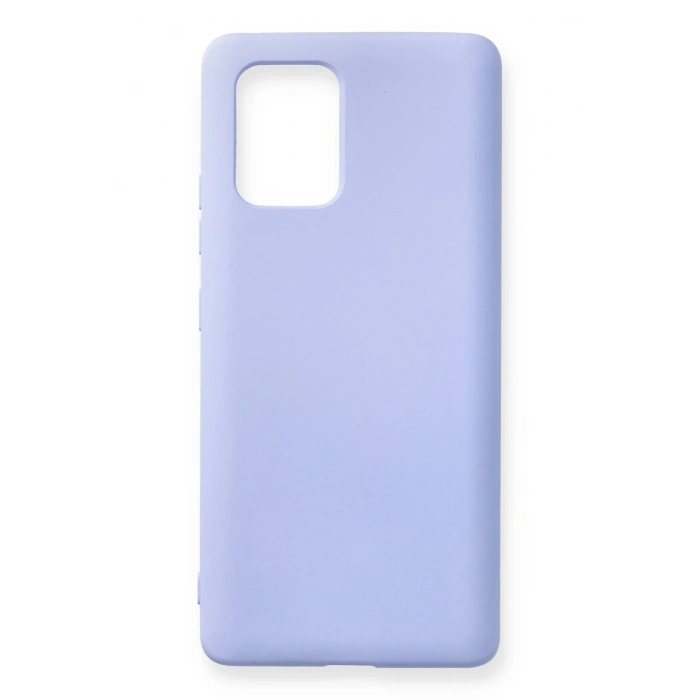 Mey İthalat®  Samsung Galaxy A91 / S10 Lite Kılıf Nano içi Kadife Silikon - Lila