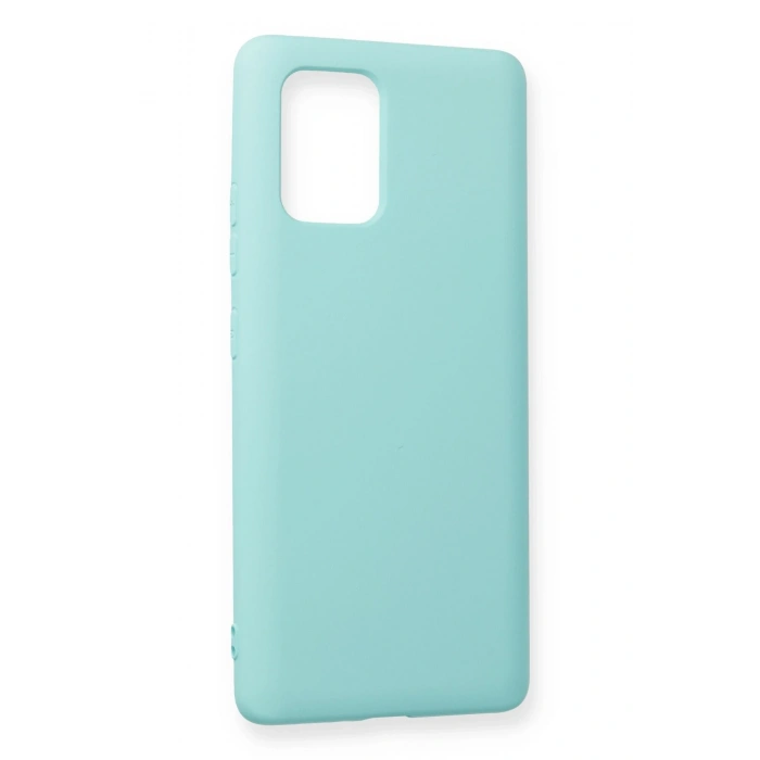 Mey İthalat®  Samsung Galaxy A91 / S10 Lite Kılıf Nano içi Kadife Silikon - Turkuaz