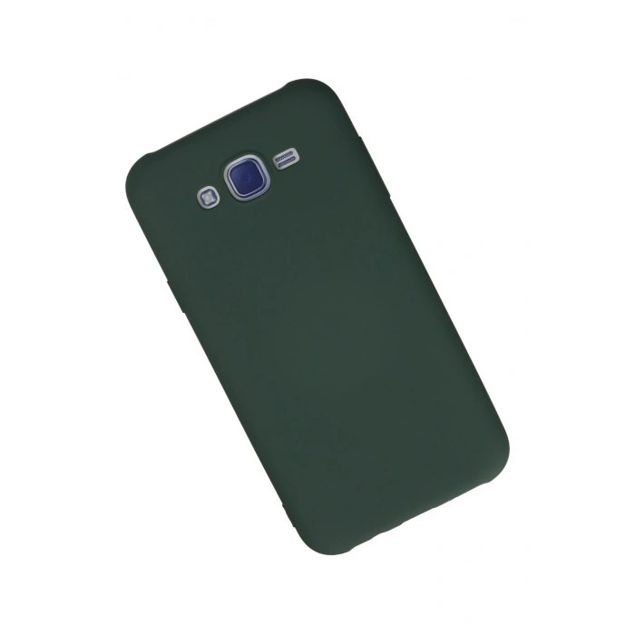 Mey İthalat®  Samsung Galaxy J7 Kılıf Nano içi Kadife Silikon - Koyu Yeşil