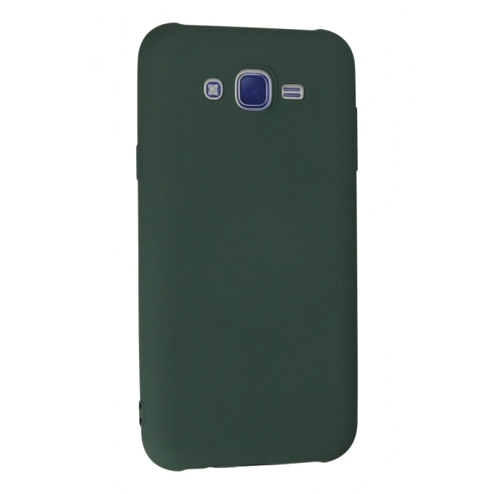 Mey İthalat®  Samsung Galaxy J7 Kılıf Nano içi Kadife Silikon - Koyu Yeşil