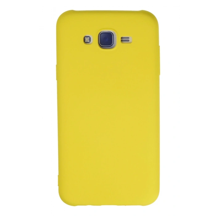 Mey İthalat®  Samsung Galaxy J7 Kılıf Nano içi Kadife Silikon - Sarı