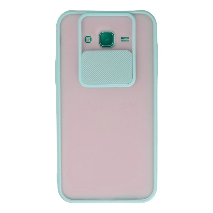 Mey İthalat®  Samsung Galaxy J7 Kılıf Palm Buzlu Kamera Sürgülü Silikon - Turkuaz