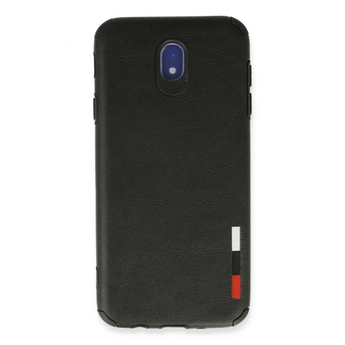 Mey İthalat®  Samsung Galaxy J7 Pro / J730 Kılıf Loop Deri Silikon - Siyah