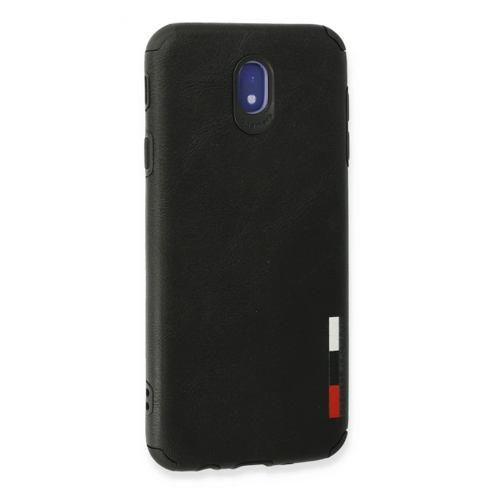 Mey İthalat®  Samsung Galaxy J7 Pro / J730 Kılıf Loop Deri Silikon - Siyah