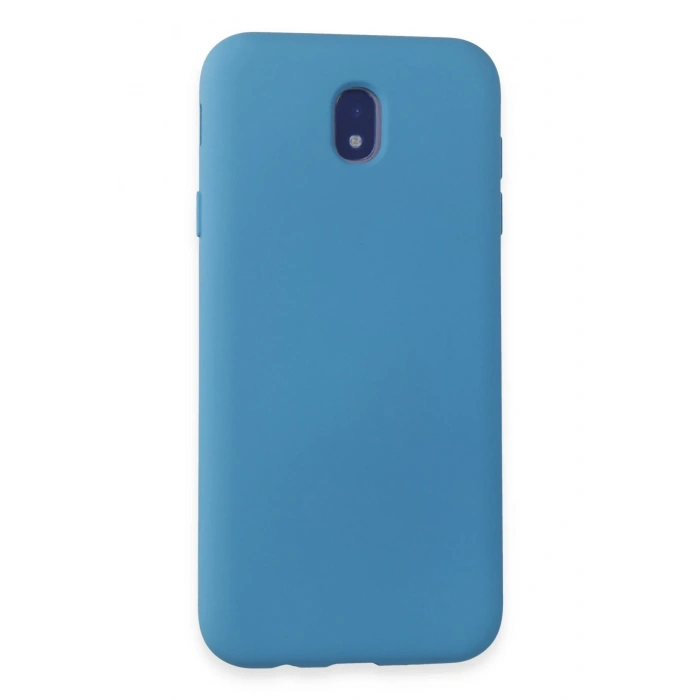 Mey İthalat®  Samsung Galaxy J7 Pro / J730 Kılıf Nano içi Kadife Silikon - Mavi