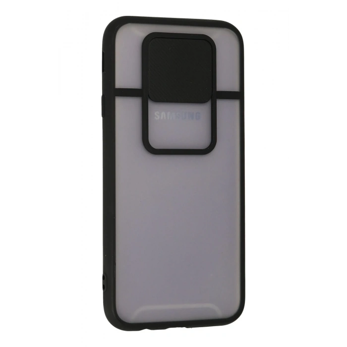 Mey İthalat®  Samsung Galaxy J7 Pro / J730 Kılıf Palm Buzlu Kamera Sürgülü Silikon - Siyah