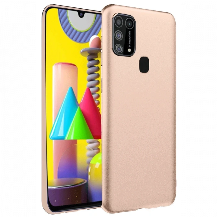 Mey İthalat®  Samsung Galaxy M31 Kılıf Nano içi Kadife Silikon - Pudra