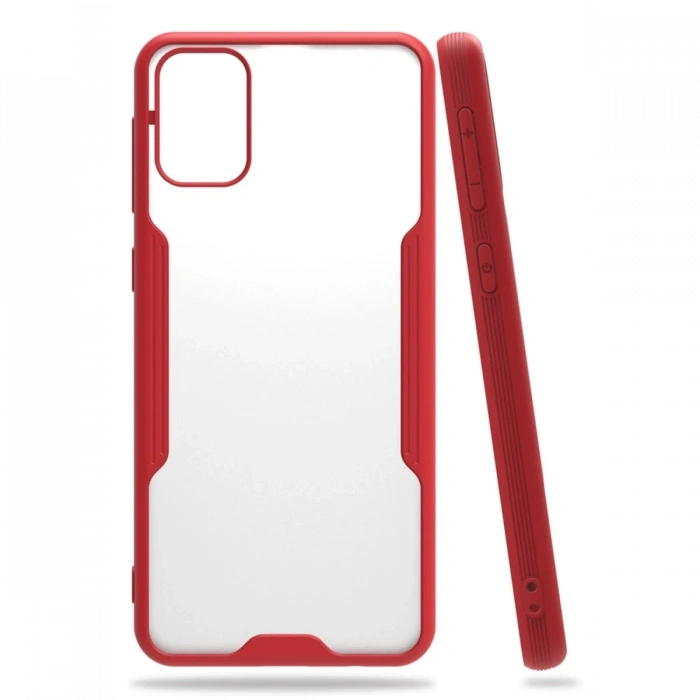 Mey İthalat®  Samsung Galaxy M31 Kılıf Platin Silikon - Kırmızı