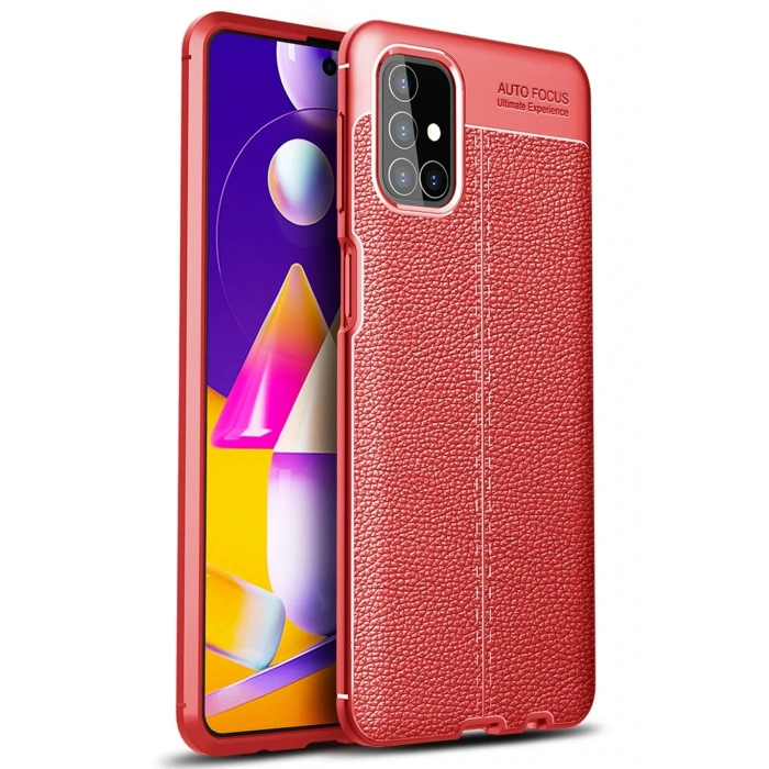 Mey İthalat®  Samsung Galaxy M31S Kılıf Auto Focus Kapak - Kırmızı