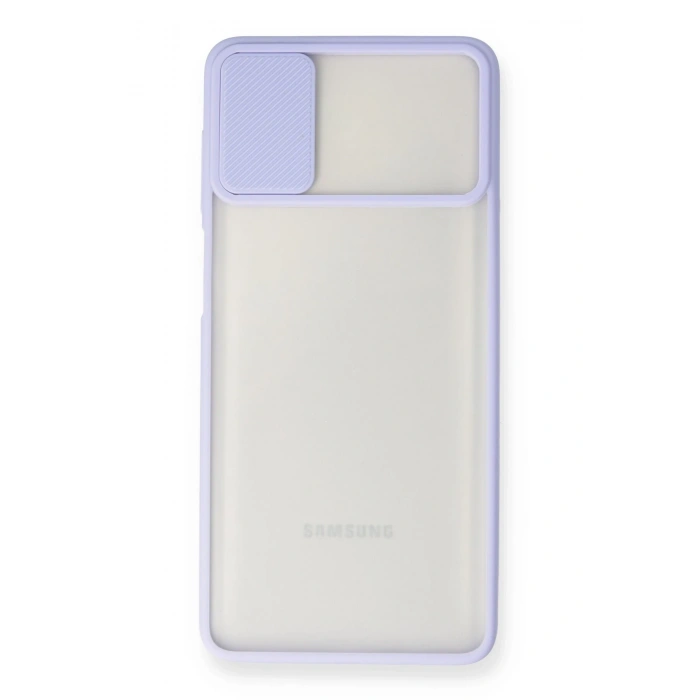 Mey İthalat®  Samsung Galaxy M51 Kılıf Palm Buzlu Kamera Sürgülü Silikon - Lila