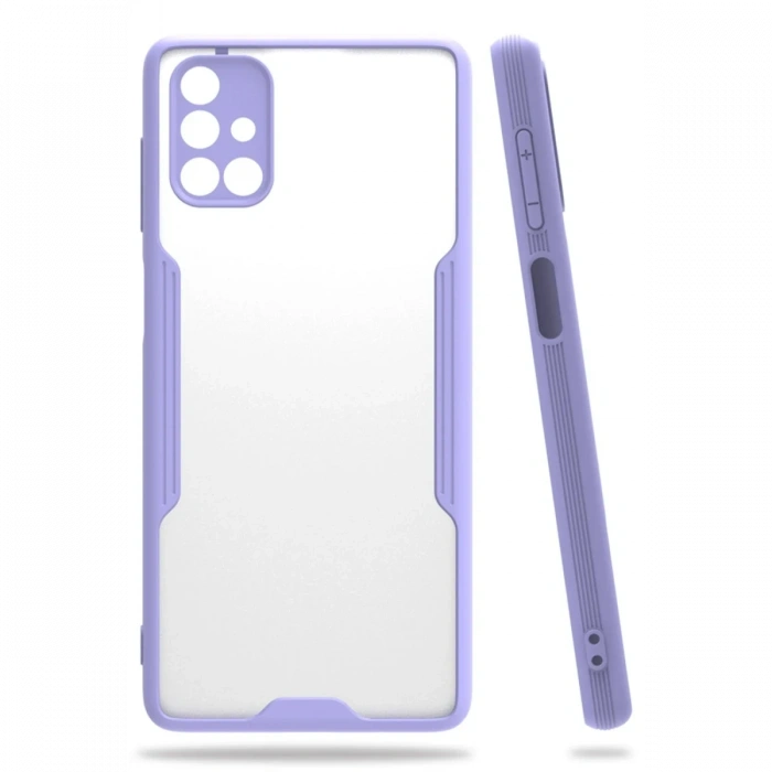 Mey İthalat®  Samsung Galaxy M51 Kılıf Platin Silikon - Lila