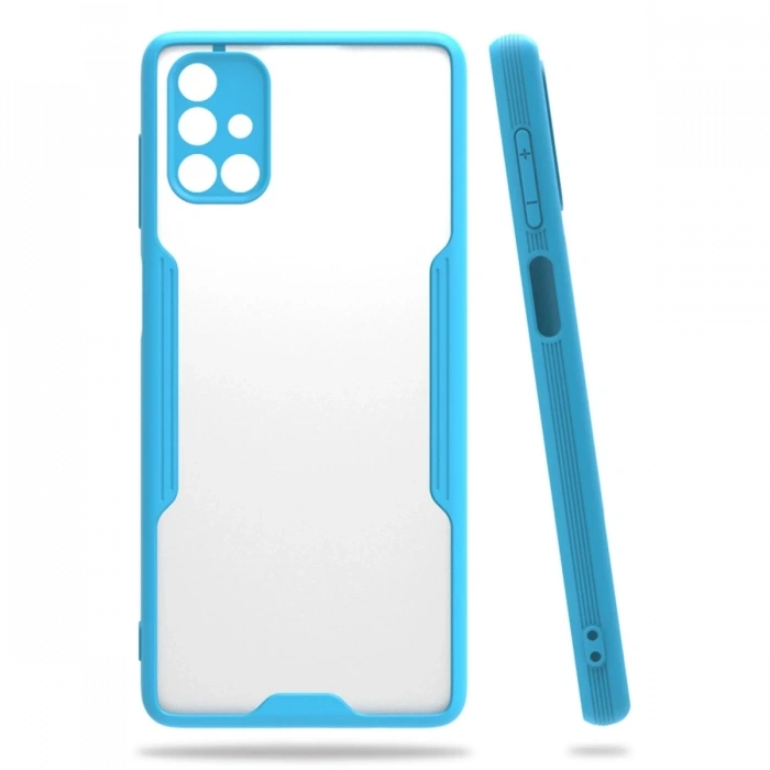 Mey İthalat®  Samsung Galaxy M51 Kılıf Platin Silikon - Mavi