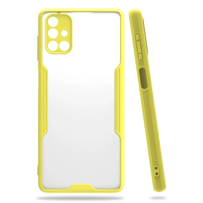 Mey İthalat®  Samsung Galaxy M51 Kılıf Platin Silikon - Sarı