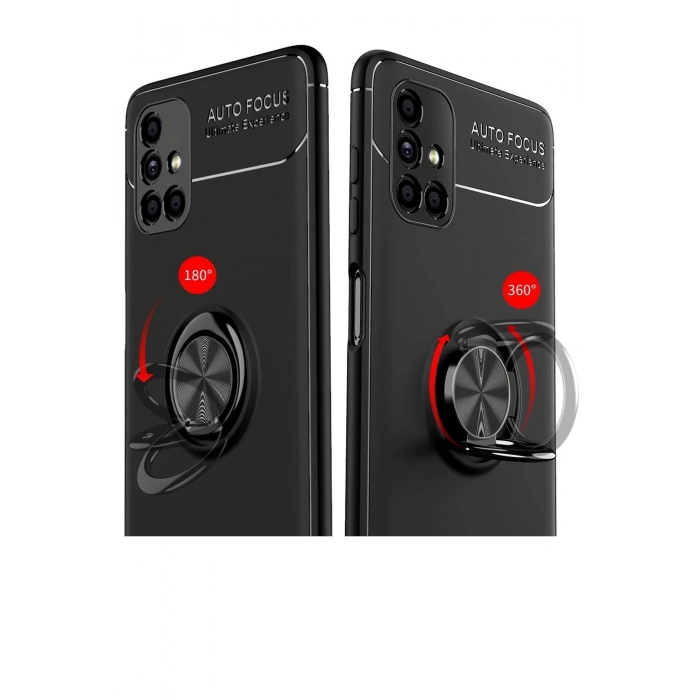 Mey İthalat®  Samsung Galaxy M51 Kılıf Range Yüzüklü Silikon - Mavi