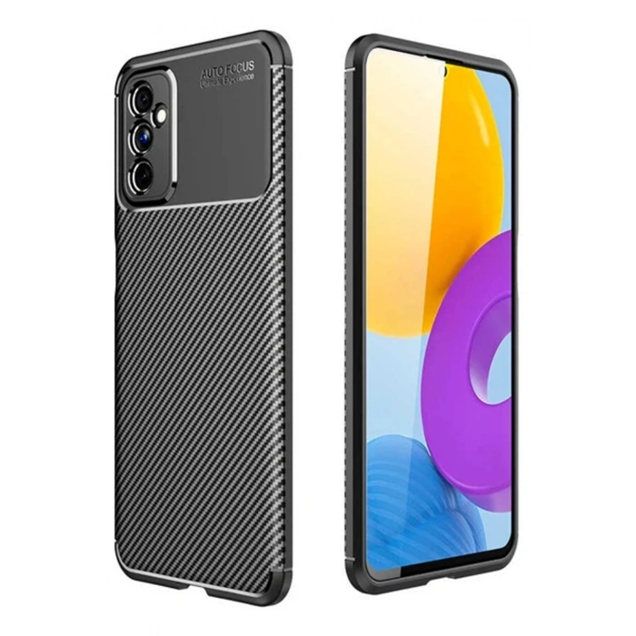 Mey İthalat®  Samsung Galaxy M52 5G Kılıf Auto Focus Karbon Kapak - Siyah