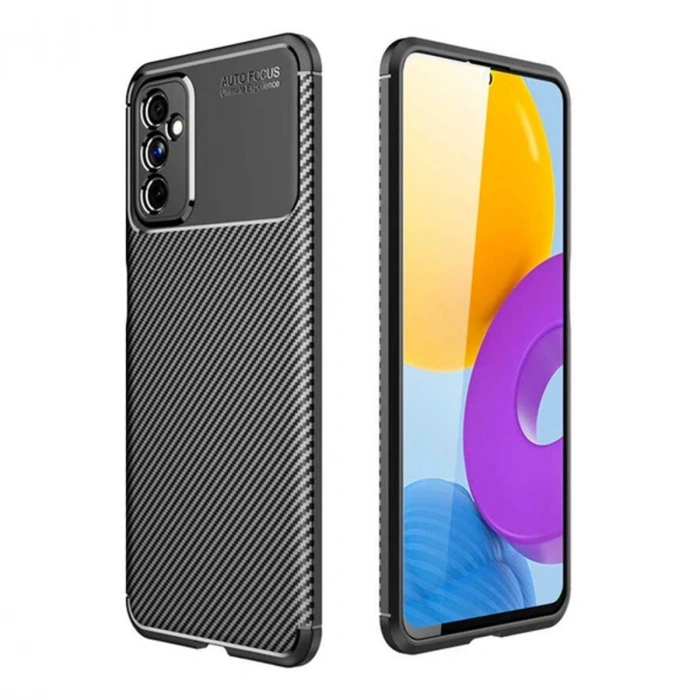Mey İthalat®  Samsung Galaxy M52 5G Kılıf Auto Focus Karbon Kapak - Siyah