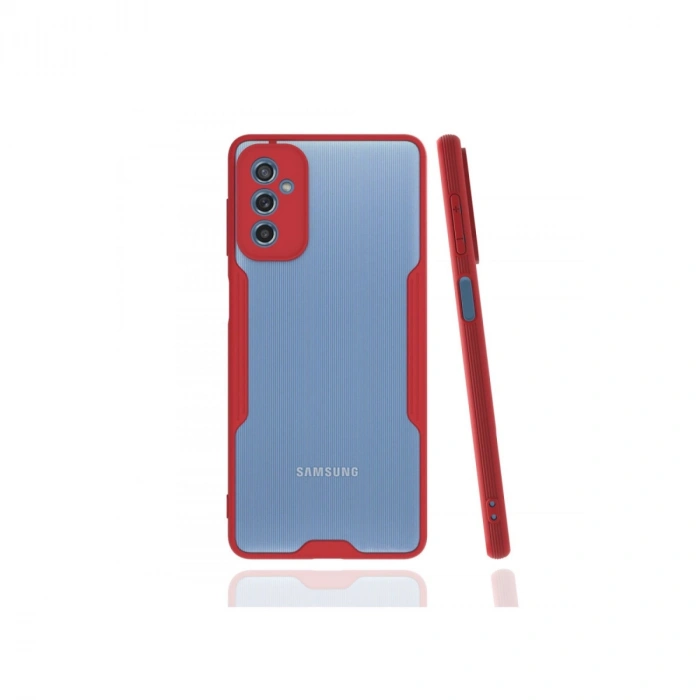 Mey İthalat®  Samsung Galaxy M52 5G Kılıf Platin Silikon - Kırmızı