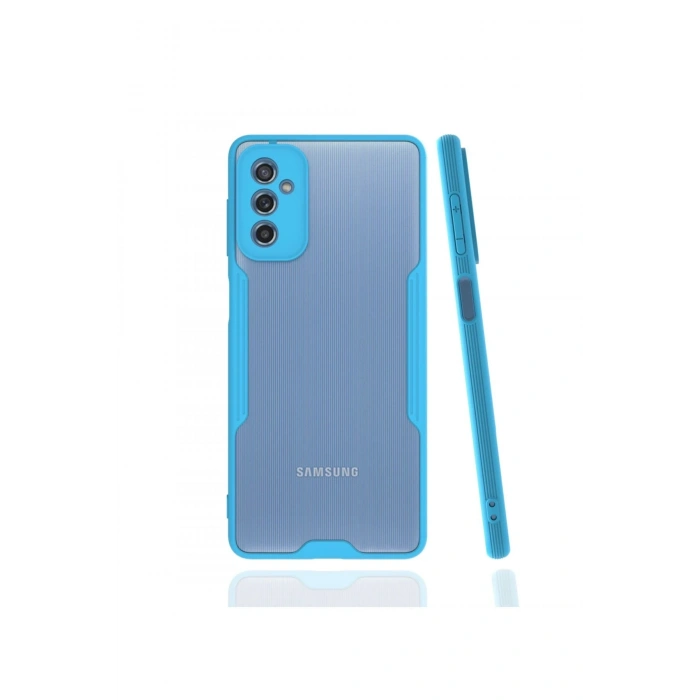 Mey İthalat®  Samsung Galaxy M52 5G Kılıf Platin Silikon - Mavi