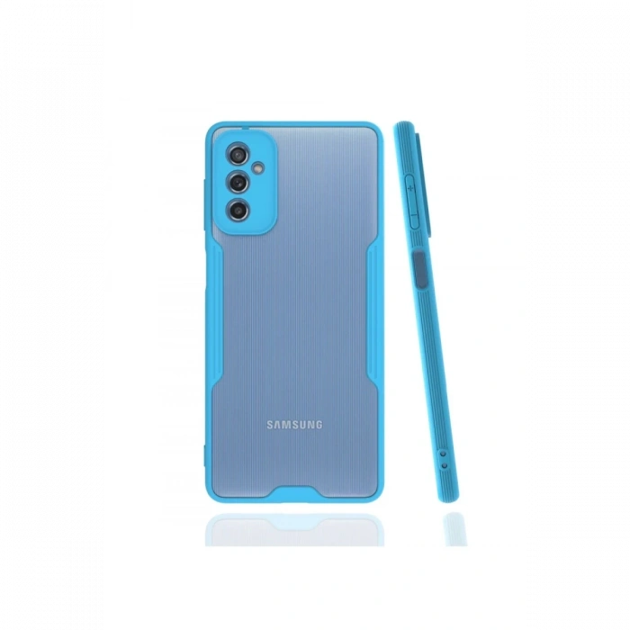 Mey İthalat®  Samsung Galaxy M52 5G Kılıf Platin Silikon - Mavi